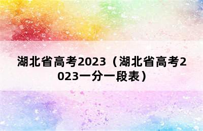 湖北省高考2023（湖北省高考2023一分一段表）