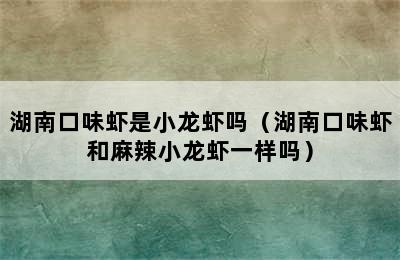 湖南口味虾是小龙虾吗（湖南口味虾和麻辣小龙虾一样吗）