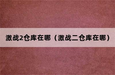 激战2仓库在哪（激战二仓库在哪）