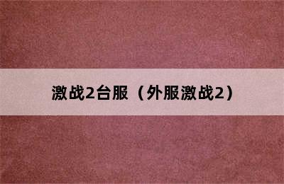 激战2台服（外服激战2）