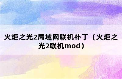 火炬之光2局域网联机补丁（火炬之光2联机mod）