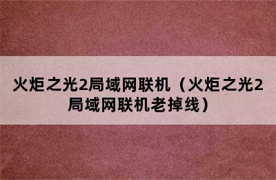 火炬之光2局域网联机（火炬之光2局域网联机老掉线）