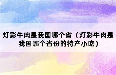 灯影牛肉是我国哪个省（灯影牛肉是我国哪个省份的特产小吃）