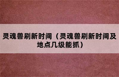 灵魂兽刷新时间（灵魂兽刷新时间及地点几级能抓）