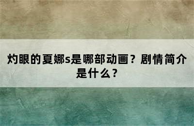 灼眼的夏娜s是哪部动画？剧情简介是什么？