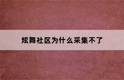 炫舞社区为什么采集不了