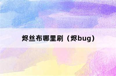 烬丝布哪里刷（烬bug）