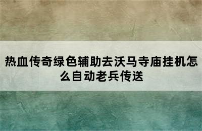 热血传奇绿色辅助去沃马寺庙挂机怎么自动老兵传送