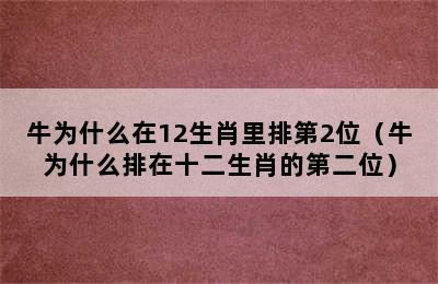 牛为什么在12生肖里排第2位（牛为什么排在十二生肖的第二位）