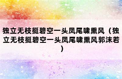 独立无枝挺碧空一头凤尾啸熏风（独立无枝挺碧空一头凤尾啸熏风郭沫若）