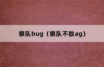 狼队bug（狼队不敌ag）