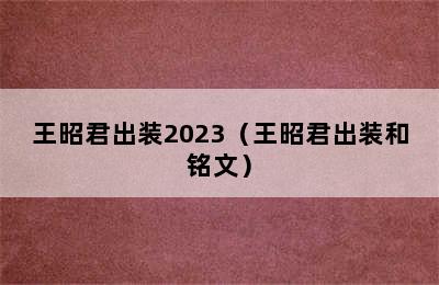 王昭君出装2023（王昭君出装和铭文）