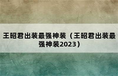 王昭君出装最强神装（王昭君出装最强神装2023）