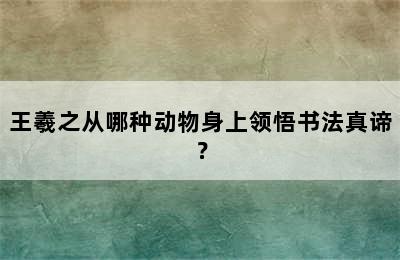 王羲之从哪种动物身上领悟书法真谛？