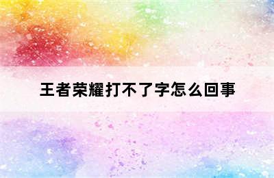 王者荣耀打不了字怎么回事