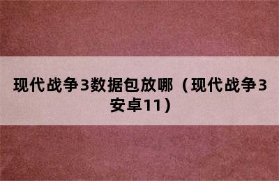 现代战争3数据包放哪（现代战争3安卓11）