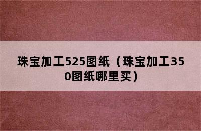 珠宝加工525图纸（珠宝加工350图纸哪里买）