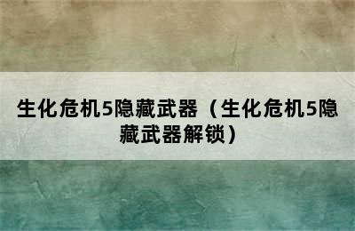 生化危机5隐藏武器（生化危机5隐藏武器解锁）