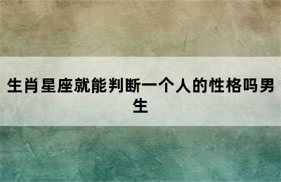 生肖星座就能判断一个人的性格吗男生