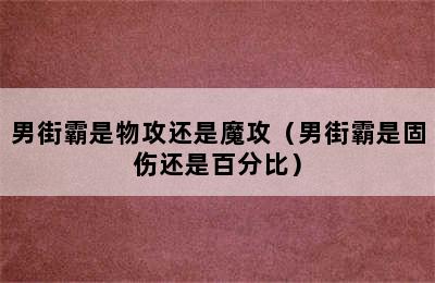 男街霸是物攻还是魔攻（男街霸是固伤还是百分比）