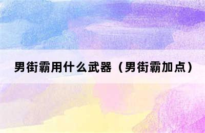 男街霸用什么武器（男街霸加点）