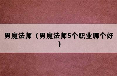 男魔法师（男魔法师5个职业哪个好）