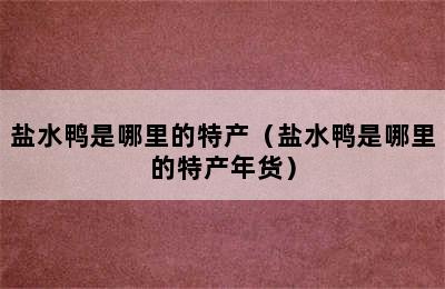 盐水鸭是哪里的特产（盐水鸭是哪里的特产年货）