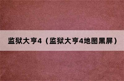 监狱大亨4（监狱大亨4地图黑屏）