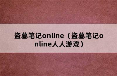 盗墓笔记online（盗墓笔记online人人游戏）