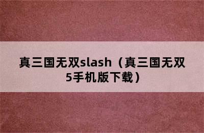 真三国无双slash（真三国无双5手机版下载）