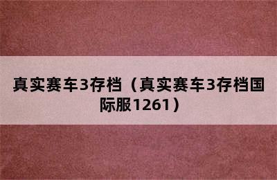 真实赛车3存档（真实赛车3存档国际服1261）