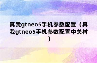 真我gtneo5手机参数配置（真我gtneo5手机参数配置中关村）