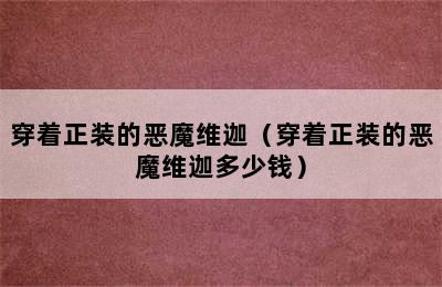 穿着正装的恶魔维迦（穿着正装的恶魔维迦多少钱）