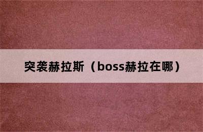 突袭赫拉斯（boss赫拉在哪）