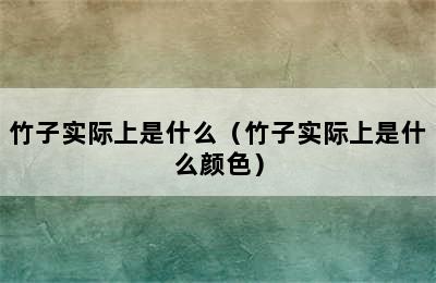 竹子实际上是什么（竹子实际上是什么颜色）