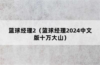 篮球经理2（篮球经理2024中文版十万大山）