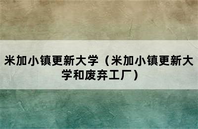 米加小镇更新大学（米加小镇更新大学和废弃工厂）