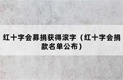 红十字会募捐获得滚字（红十字会捐款名单公布）