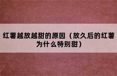 红薯越放越甜的原因（放久后的红薯为什么特别甜）