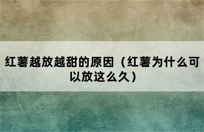 红薯越放越甜的原因（红薯为什么可以放这么久）