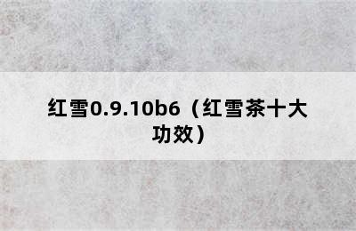 红雪0.9.10b6（红雪茶十大功效）