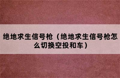 绝地求生信号枪（绝地求生信号枪怎么切换空投和车）