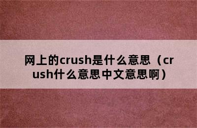 网上的crush是什么意思（crush什么意思中文意思啊）