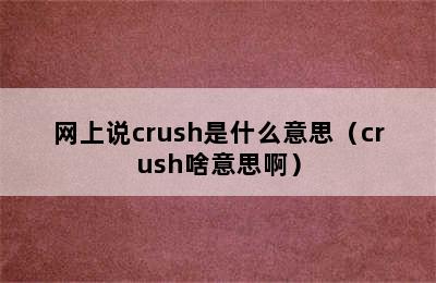 网上说crush是什么意思（crush啥意思啊）