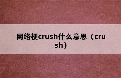 网络梗crush什么意思（crush）