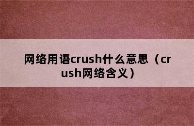 网络用语crush什么意思（crush网络含义）