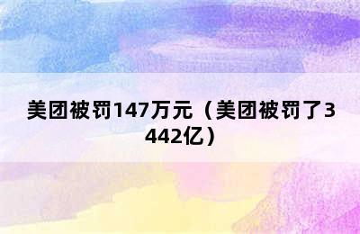 美团被罚147万元（美团被罚了3442亿）