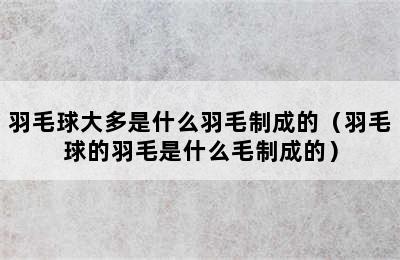 羽毛球大多是什么羽毛制成的（羽毛球的羽毛是什么毛制成的）