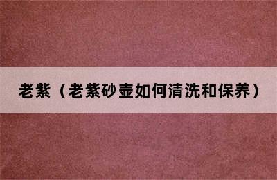 老紫（老紫砂壶如何清洗和保养）