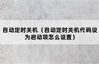 自动定时关机（自动定时关机代码设为启动项怎么设置）